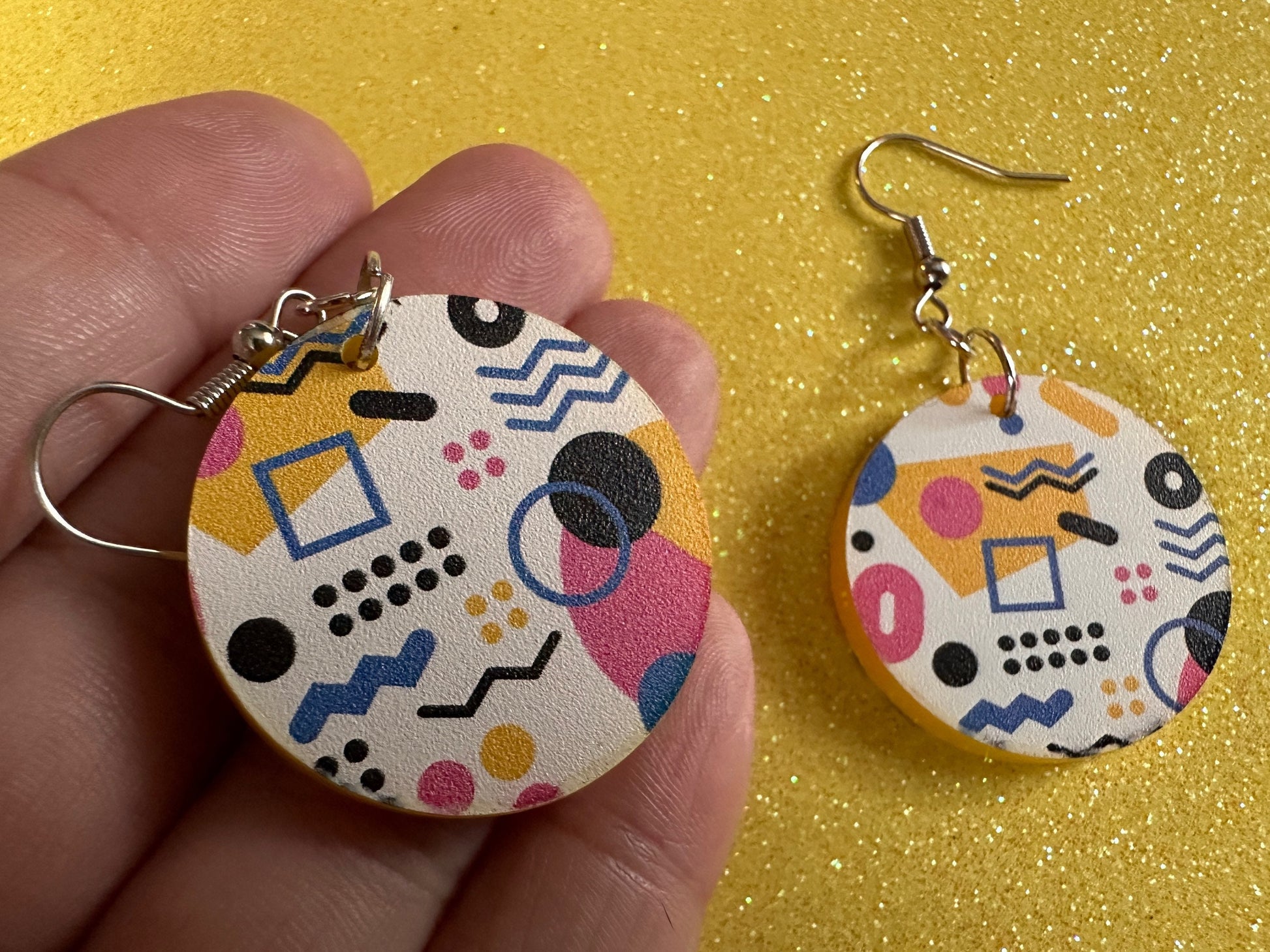 Retro Pettern Earrings: Laser Cut Acrylic Earrings, Colorful, Fun, Old School, Shapes, Colors, Patterns, Unique, Best Gifts for Her/Him/Them