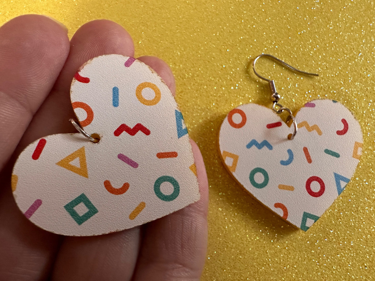Retro Pettern Earrings: Laser Cut Acrylic Earrings, Colorful, Fun, Old School, Shapes, Colors, Patterns, Unique, Best Gifts for Her/Him/Them