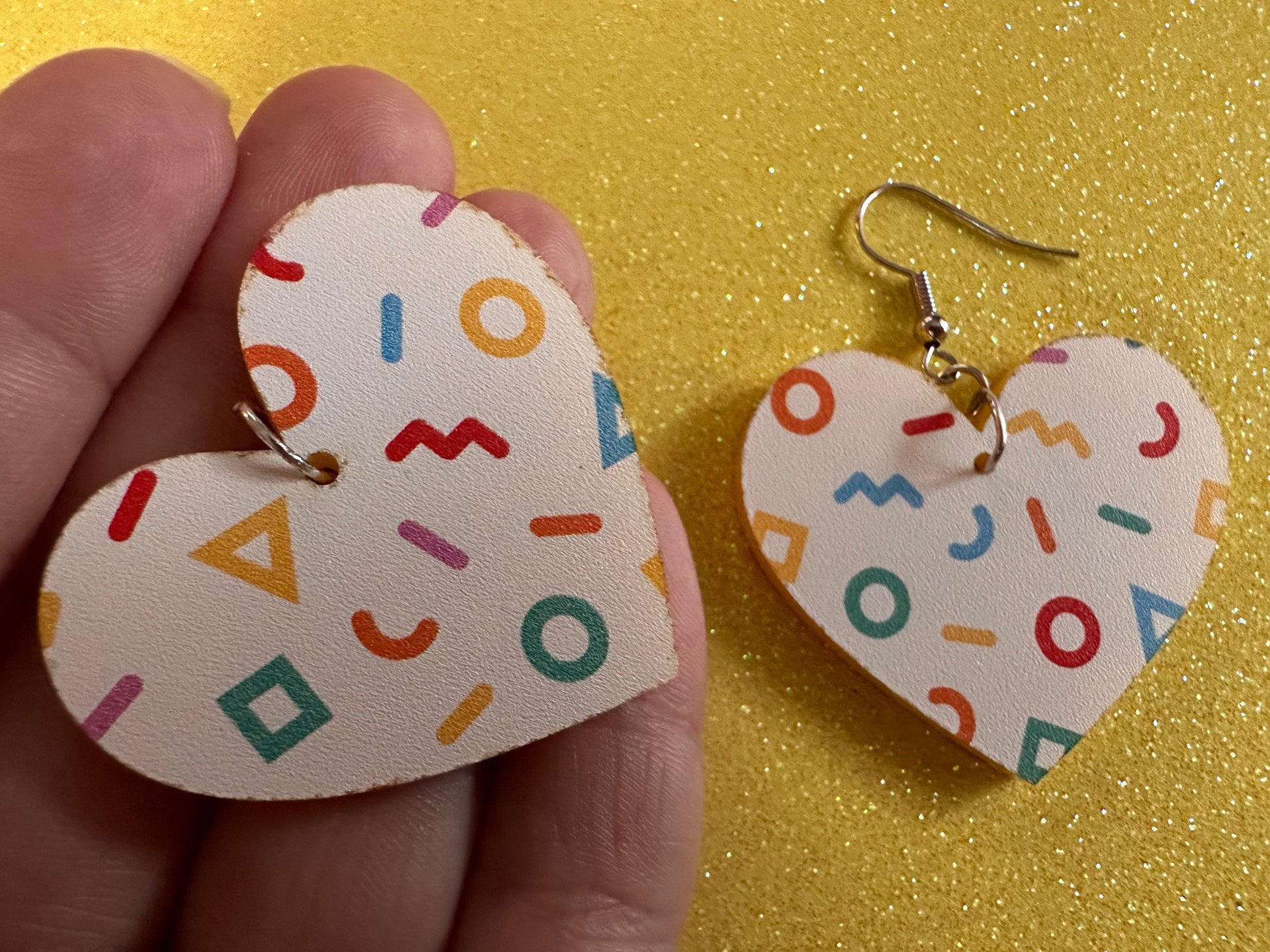 Retro Pettern Earrings: Laser Cut Acrylic Earrings, Colorful, Fun, Old School, Shapes, Colors, Patterns, Unique, Best Gifts for Her/Him/Them