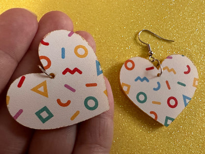 Retro Pettern Earrings: Laser Cut Acrylic Earrings, Colorful, Fun, Old School, Shapes, Colors, Patterns, Unique, Best Gifts for Her/Him/Them