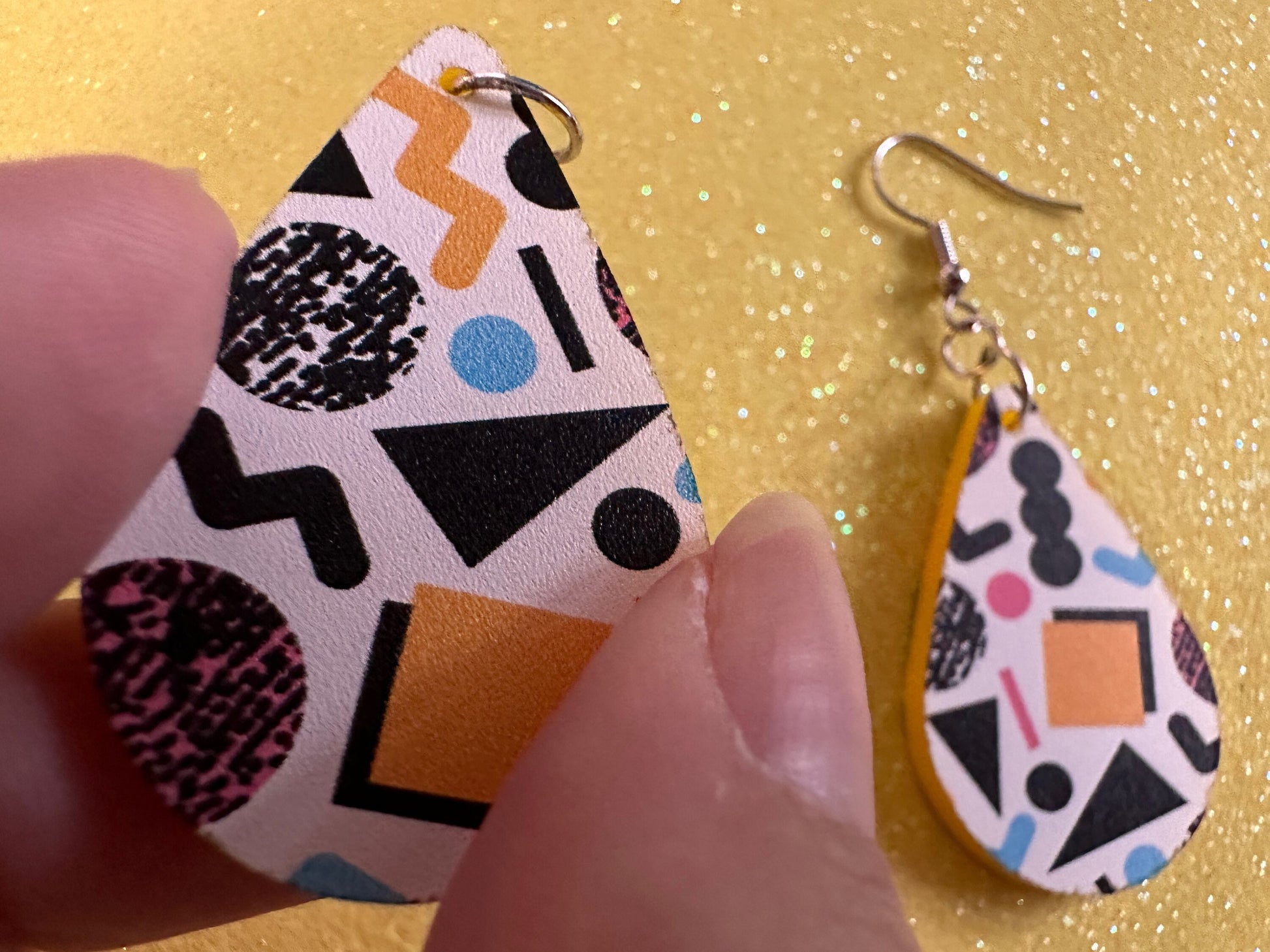 Retro Pettern Earrings: Laser Cut Acrylic Earrings, Colorful, Fun, Old School, Shapes, Colors, Patterns, Unique, Best Gifts for Her/Him/Them