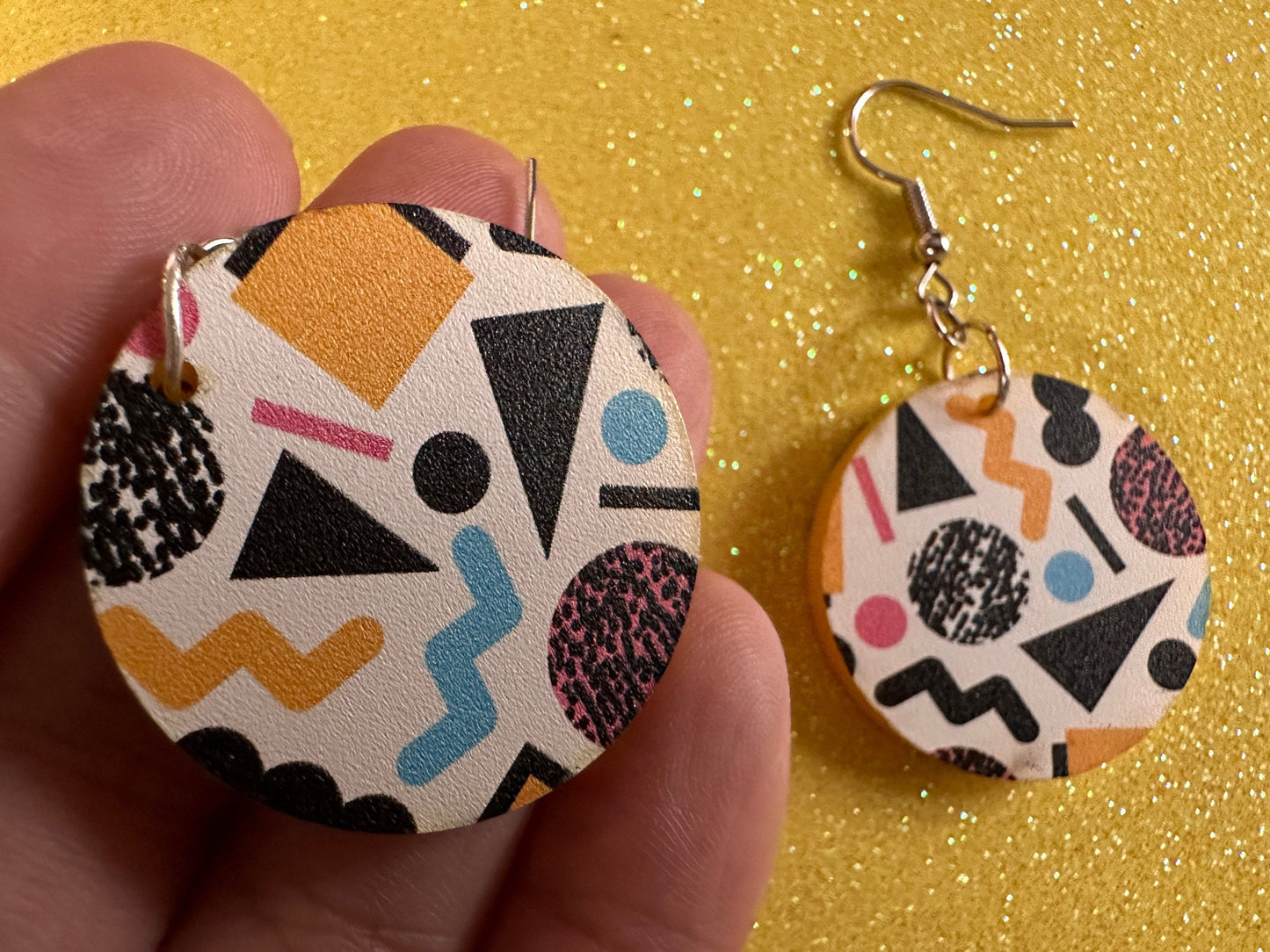 Retro Pettern Earrings: Laser Cut Acrylic Earrings, Colorful, Fun, Old School, Shapes, Colors, Patterns, Unique, Best Gifts for Her/Him/Them