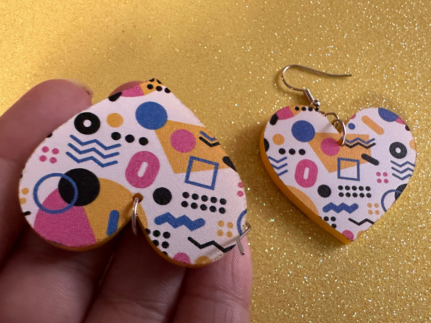 Retro Pettern Earrings: Laser Cut Acrylic Earrings, Colorful, Fun, Old School, Shapes, Colors, Patterns, Unique, Best Gifts for Her/Him/Them