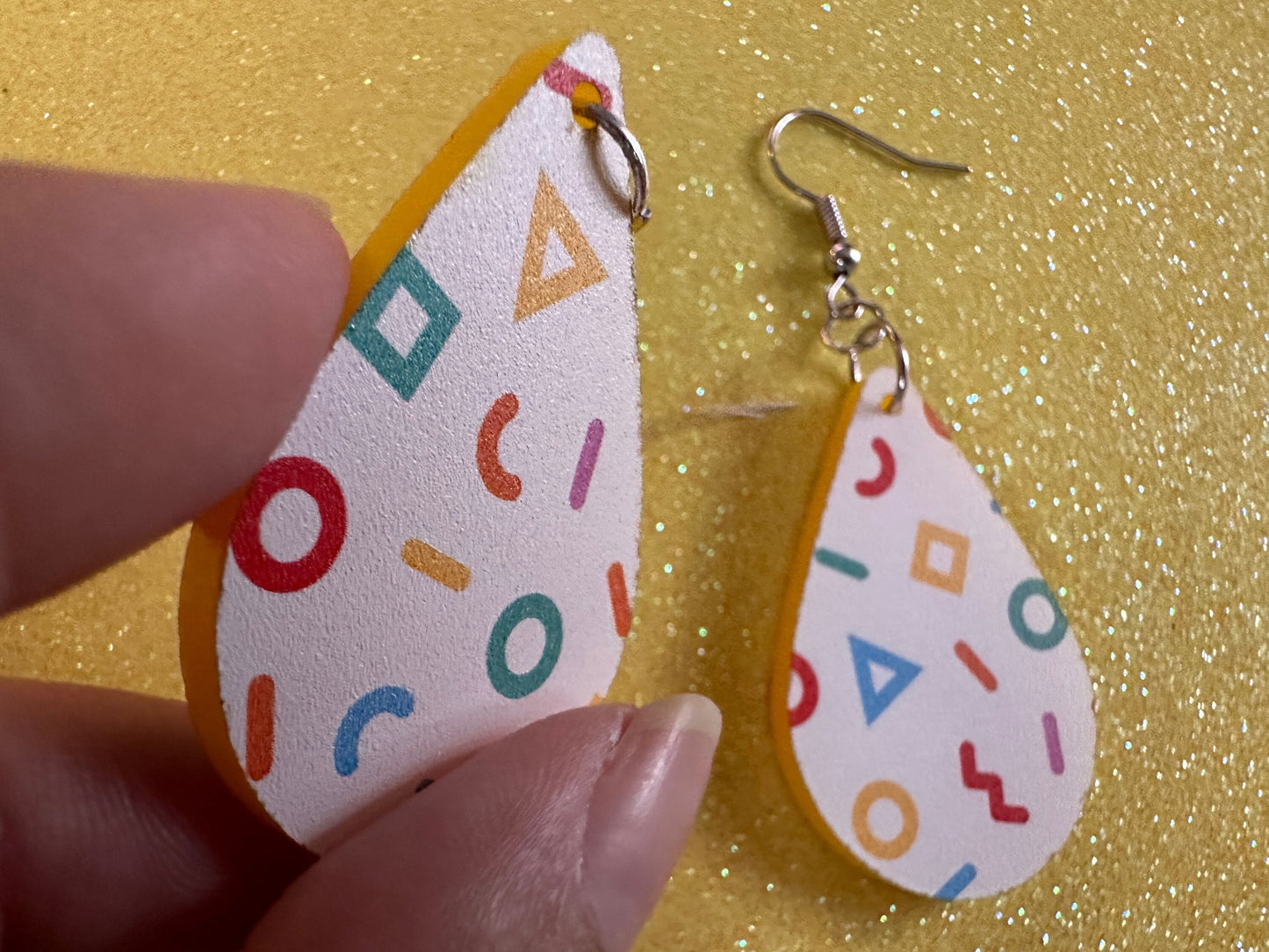 Retro Pettern Earrings: Laser Cut Acrylic Earrings, Colorful, Fun, Old School, Shapes, Colors, Patterns, Unique, Best Gifts for Her/Him/Them