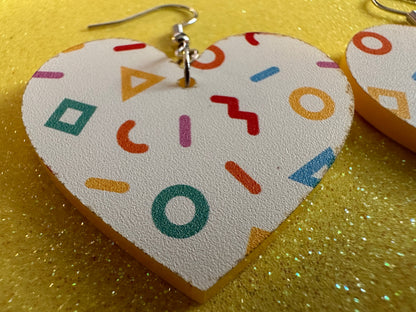 Retro Pettern Earrings: Laser Cut Acrylic Earrings, Colorful, Fun, Old School, Shapes, Colors, Patterns, Unique, Best Gifts for Her/Him/Them