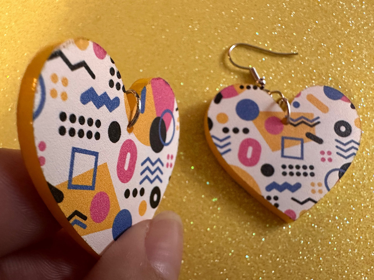 Retro Pettern Earrings: Laser Cut Acrylic Earrings, Colorful, Fun, Old School, Shapes, Colors, Patterns, Unique, Best Gifts for Her/Him/Them