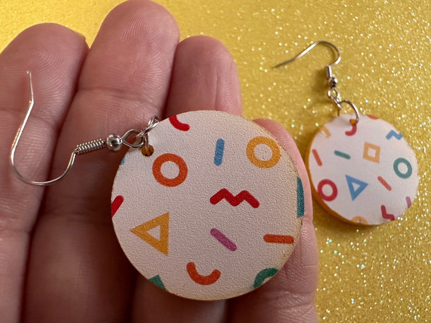 Retro Pettern Earrings: Laser Cut Acrylic Earrings, Colorful, Fun, Old School, Shapes, Colors, Patterns, Unique, Best Gifts for Her/Him/Them