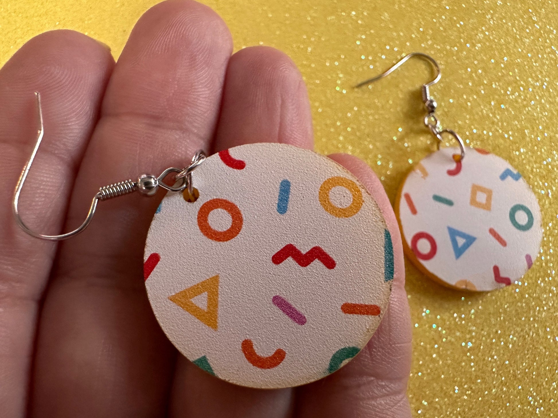 Retro Pettern Earrings: Laser Cut Acrylic Earrings, Colorful, Fun, Old School, Shapes, Colors, Patterns, Unique, Best Gifts for Her/Him/Them