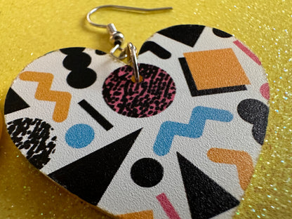 Retro Pettern Earrings: Laser Cut Acrylic Earrings, Colorful, Fun, Old School, Shapes, Colors, Patterns, Unique, Best Gifts for Her/Him/Them
