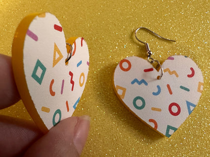 Retro Pettern Earrings: Laser Cut Acrylic Earrings, Colorful, Fun, Old School, Shapes, Colors, Patterns, Unique, Best Gifts for Her/Him/Them