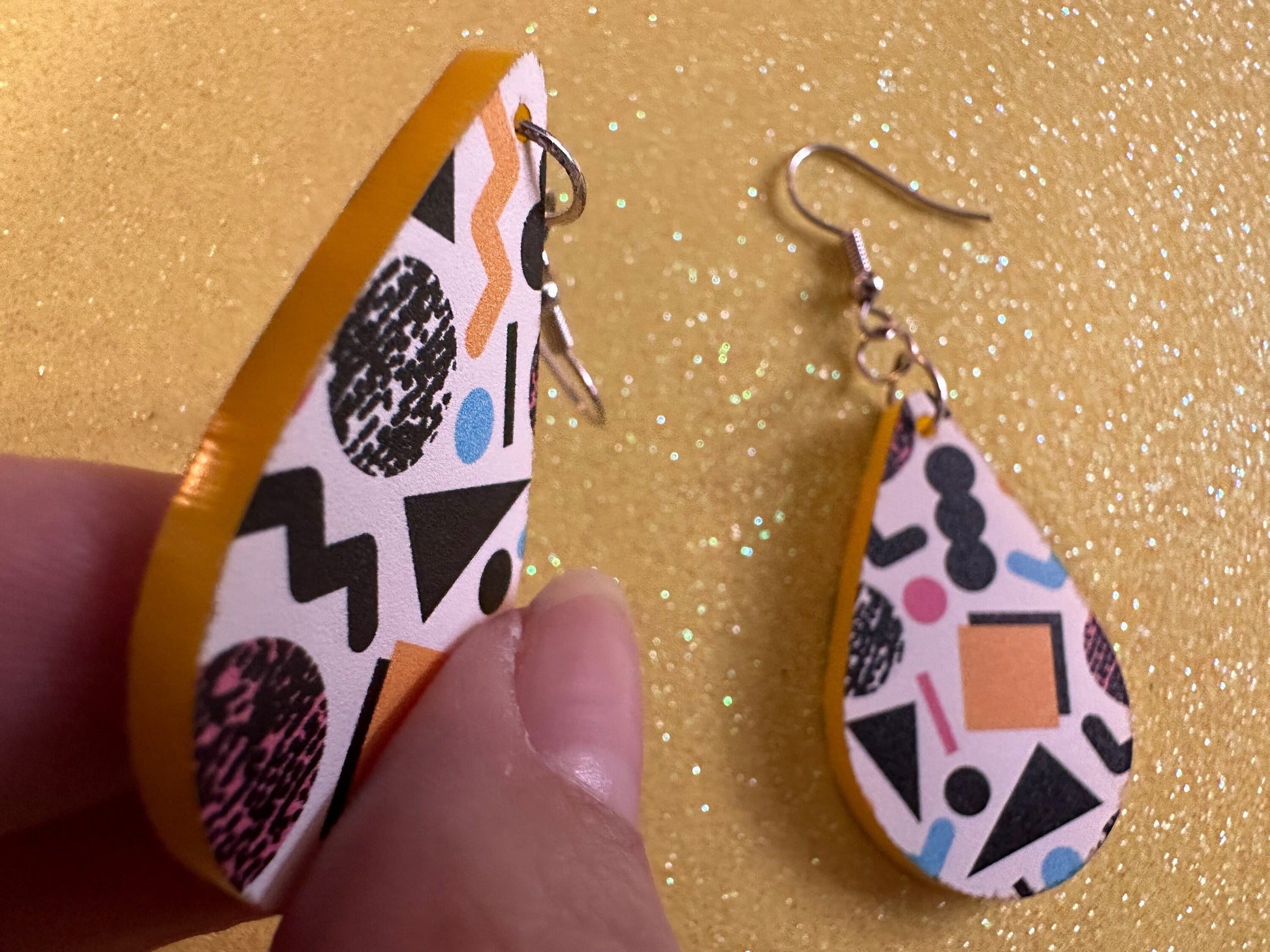 Retro Pettern Earrings: Laser Cut Acrylic Earrings, Colorful, Fun, Old School, Shapes, Colors, Patterns, Unique, Best Gifts for Her/Him/Them