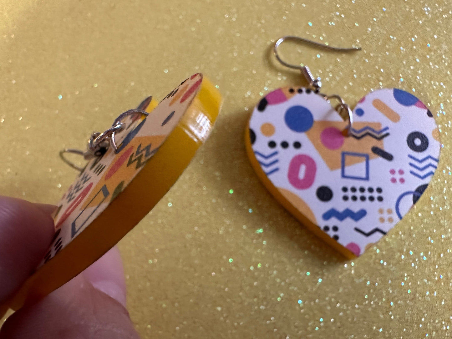 Retro Pettern Earrings: Laser Cut Acrylic Earrings, Colorful, Fun, Old School, Shapes, Colors, Patterns, Unique, Best Gifts for Her/Him/Them