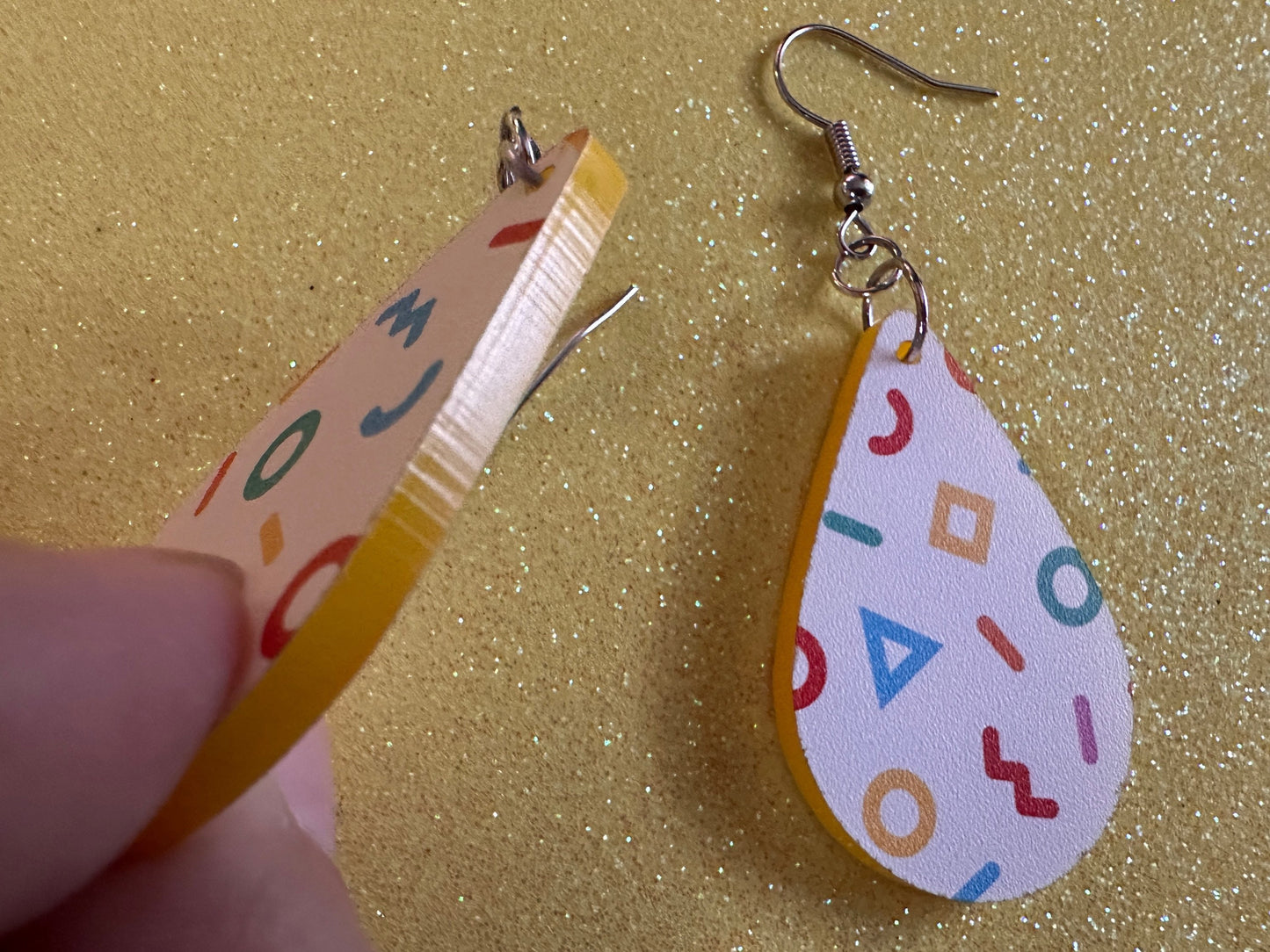 Retro Pettern Earrings: Laser Cut Acrylic Earrings, Colorful, Fun, Old School, Shapes, Colors, Patterns, Unique, Best Gifts for Her/Him/Them