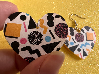 Retro Pettern Earrings: Laser Cut Acrylic Earrings, Colorful, Fun, Old School, Shapes, Colors, Patterns, Unique, Best Gifts for Her/Him/Them