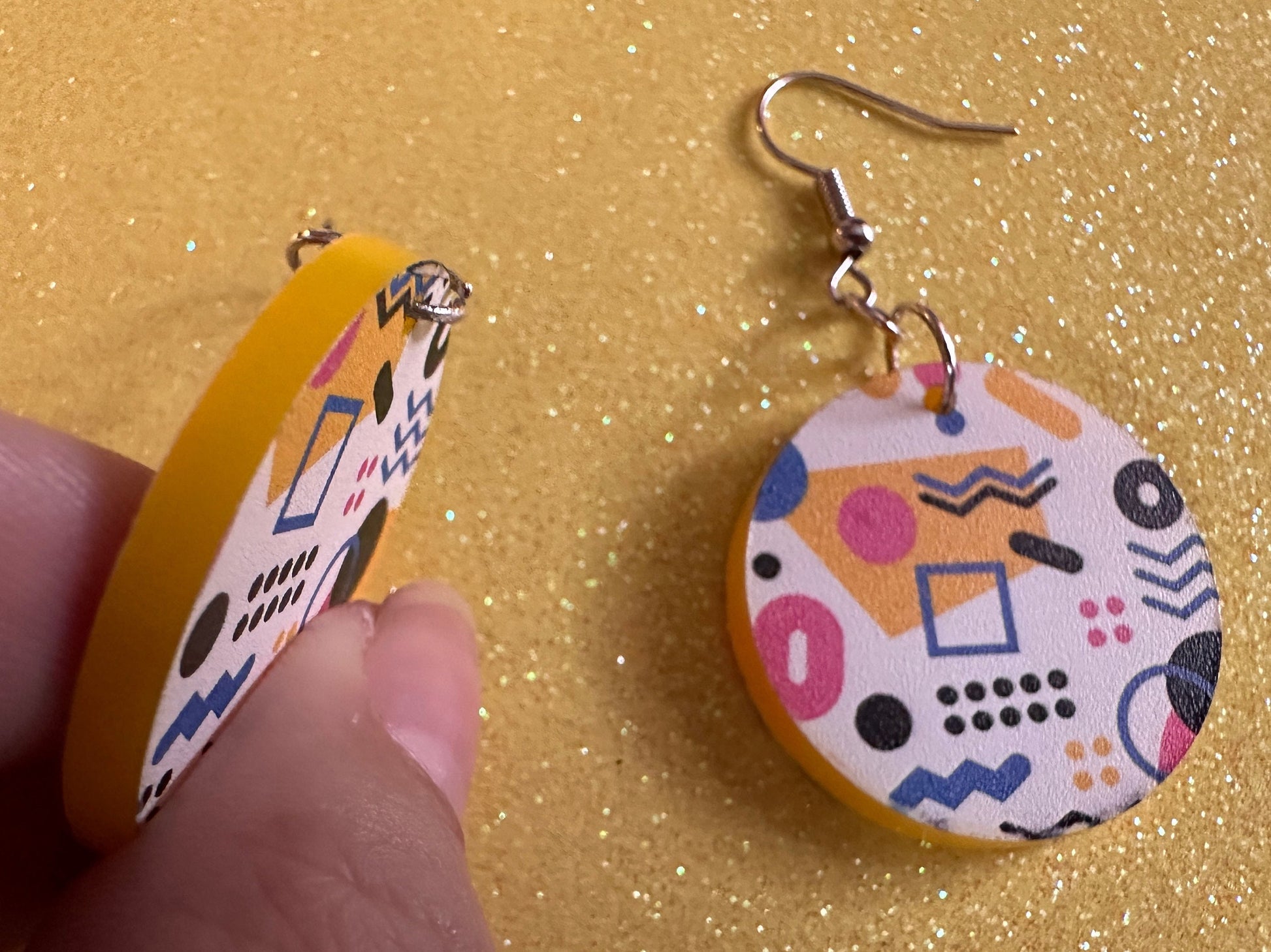 Retro Pettern Earrings: Laser Cut Acrylic Earrings, Colorful, Fun, Old School, Shapes, Colors, Patterns, Unique, Best Gifts for Her/Him/Them