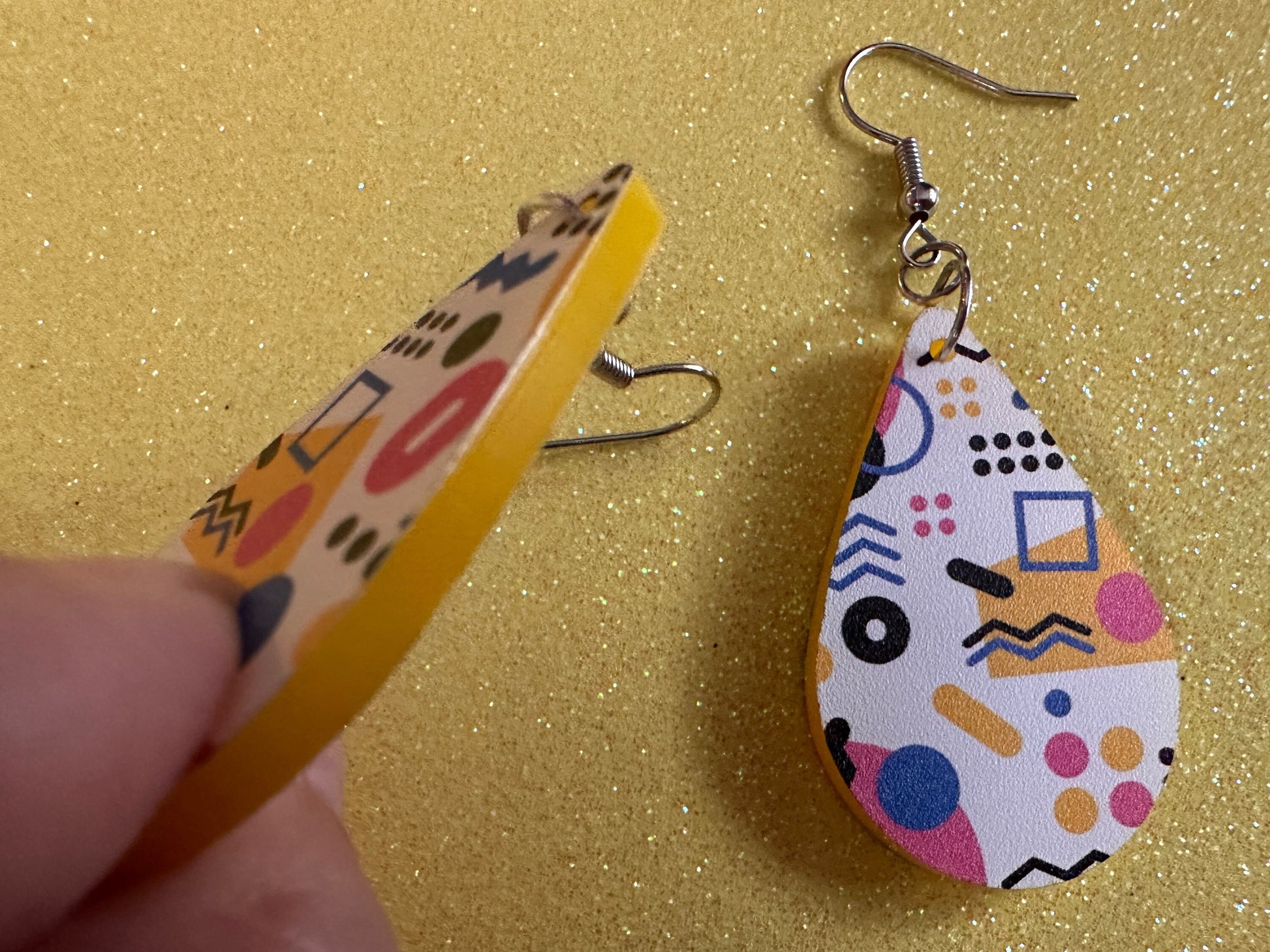 Retro Pettern Earrings: Laser Cut Acrylic Earrings, Colorful, Fun, Old School, Shapes, Colors, Patterns, Unique, Best Gifts for Her/Him/Them