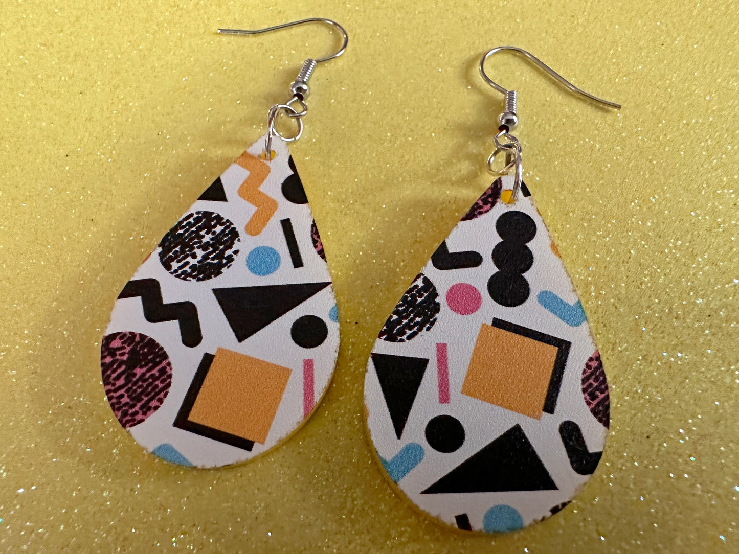 Retro Pettern Earrings: Laser Cut Acrylic Earrings, Colorful, Fun, Old School, Shapes, Colors, Patterns, Unique, Best Gifts for Her/Him/Them