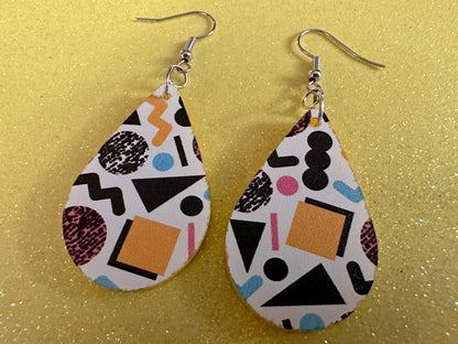 Retro Pettern Earrings: Laser Cut Acrylic Earrings, Colorful, Fun, Old School, Shapes, Colors, Patterns, Unique, Best Gifts for Her/Him/Them