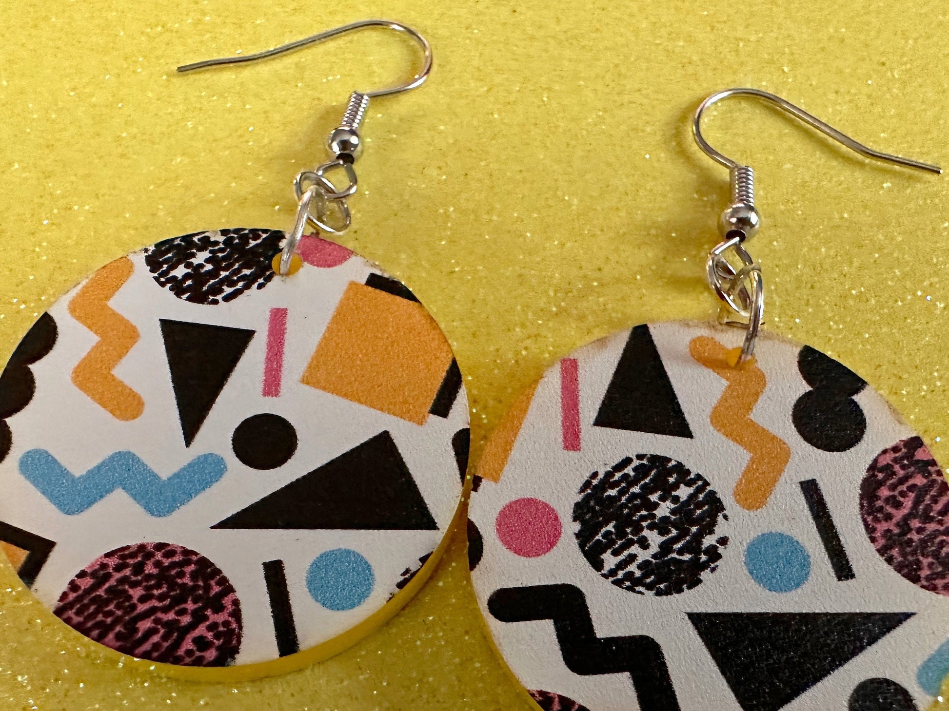 Retro Pettern Earrings: Laser Cut Acrylic Earrings, Colorful, Fun, Old School, Shapes, Colors, Patterns, Unique, Best Gifts for Her/Him/Them