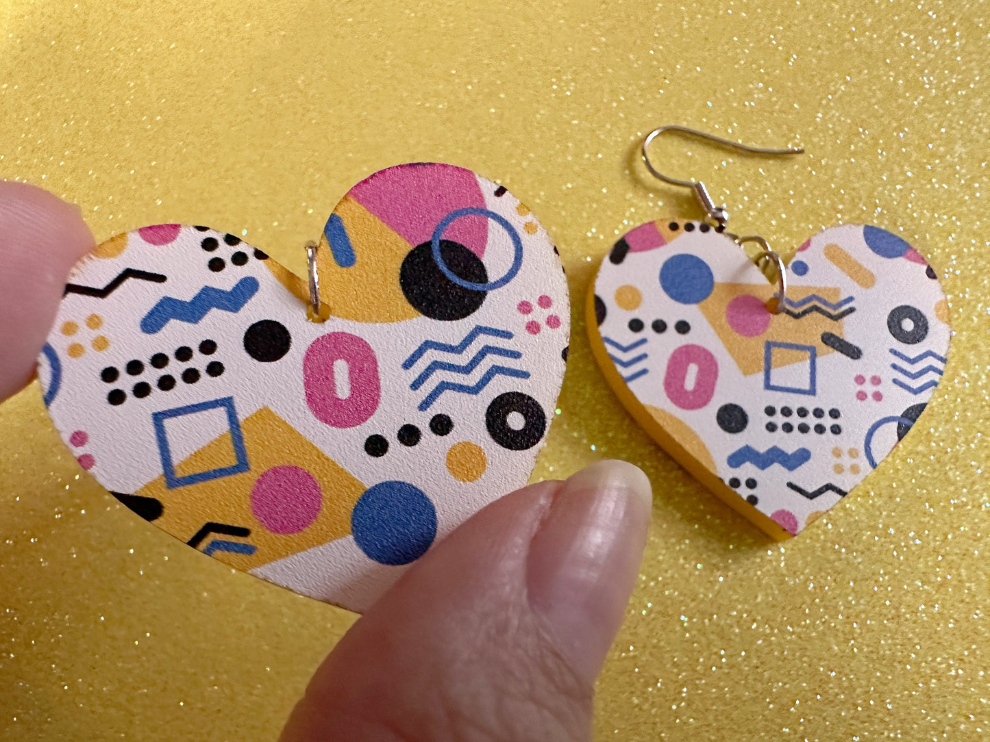 Retro Pettern Earrings: Laser Cut Acrylic Earrings, Colorful, Fun, Old School, Shapes, Colors, Patterns, Unique, Best Gifts for Her/Him/Them