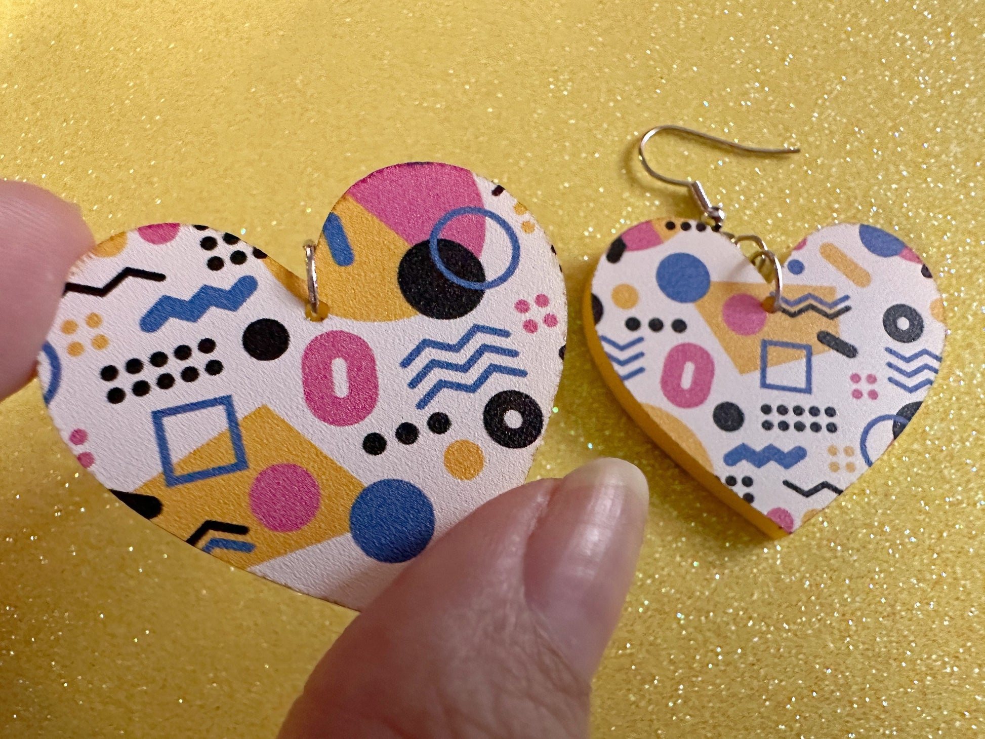 Retro Pettern Earrings: Laser Cut Acrylic Earrings, Colorful, Fun, Old School, Shapes, Colors, Patterns, Unique, Best Gifts for Her/Him/Them
