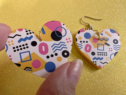 Retro Pettern Earrings: Laser Cut Acrylic Earrings, Colorful, Fun, Old School, Shapes, Colors, Patterns, Unique, Best Gifts for Her/Him/Them
