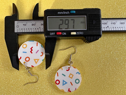 Retro Pettern Earrings: Laser Cut Acrylic Earrings, Colorful, Fun, Old School, Shapes, Colors, Patterns, Unique, Best Gifts for Her/Him/Them