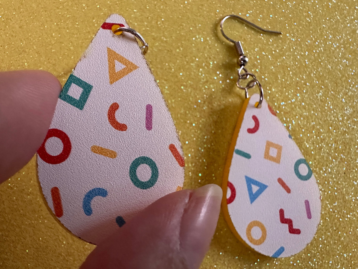 Retro Pettern Earrings: Laser Cut Acrylic Earrings, Colorful, Fun, Old School, Shapes, Colors, Patterns, Unique, Best Gifts for Her/Him/Them