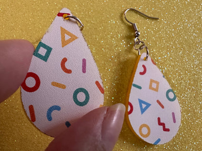 Retro Pettern Earrings: Laser Cut Acrylic Earrings, Colorful, Fun, Old School, Shapes, Colors, Patterns, Unique, Best Gifts for Her/Him/Them