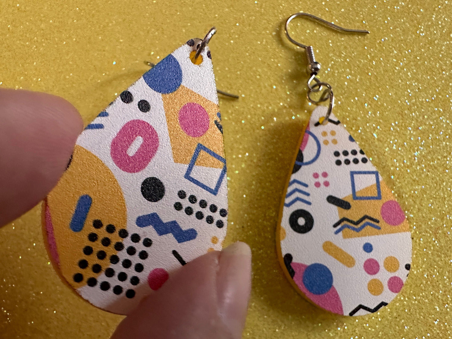 Retro Pettern Earrings: Laser Cut Acrylic Earrings, Colorful, Fun, Old School, Shapes, Colors, Patterns, Unique, Best Gifts for Her/Him/Them