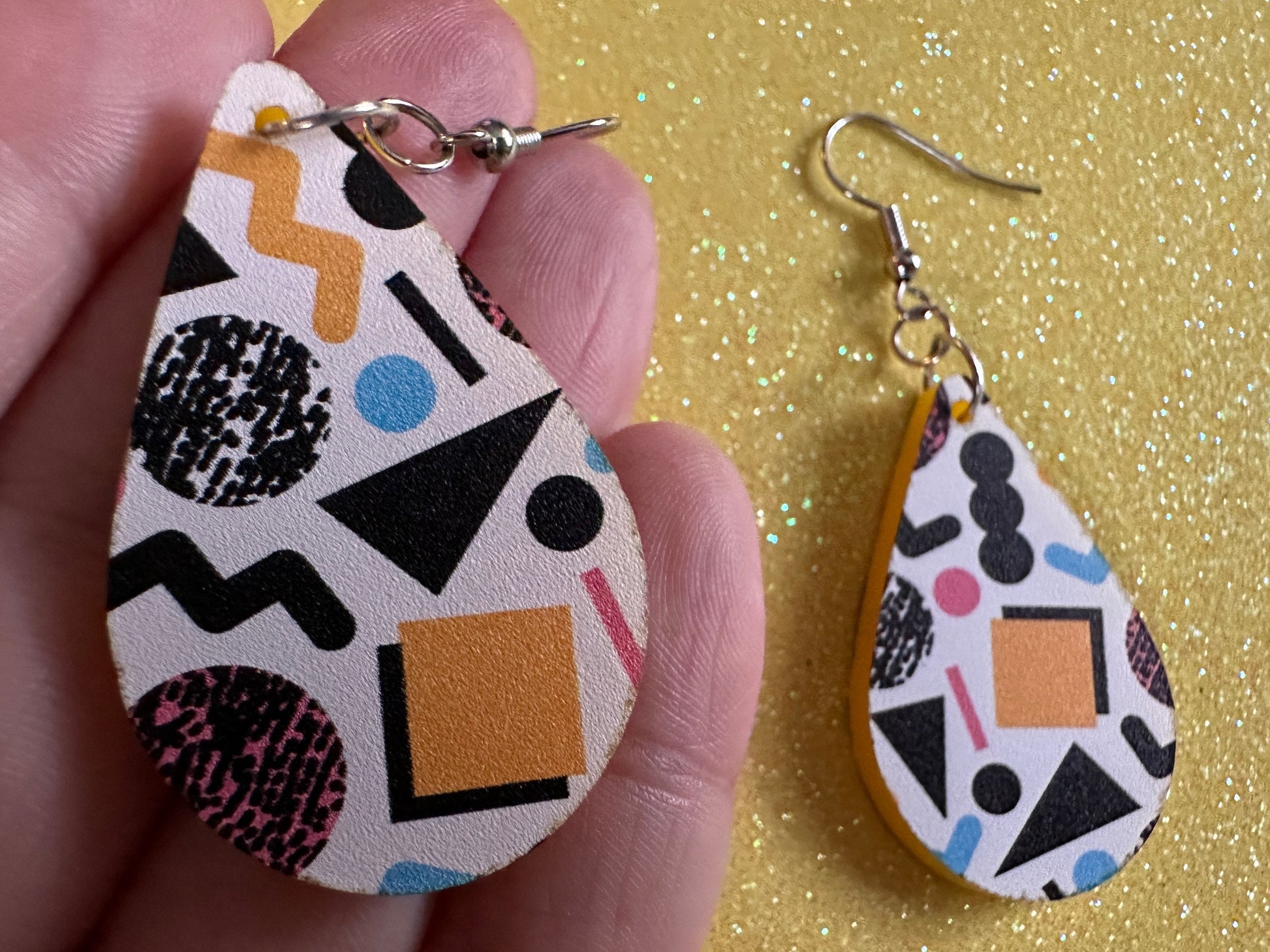 Retro Pettern Earrings: Laser Cut Acrylic Earrings, Colorful, Fun, Old School, Shapes, Colors, Patterns, Unique, Best Gifts for Her/Him/Them