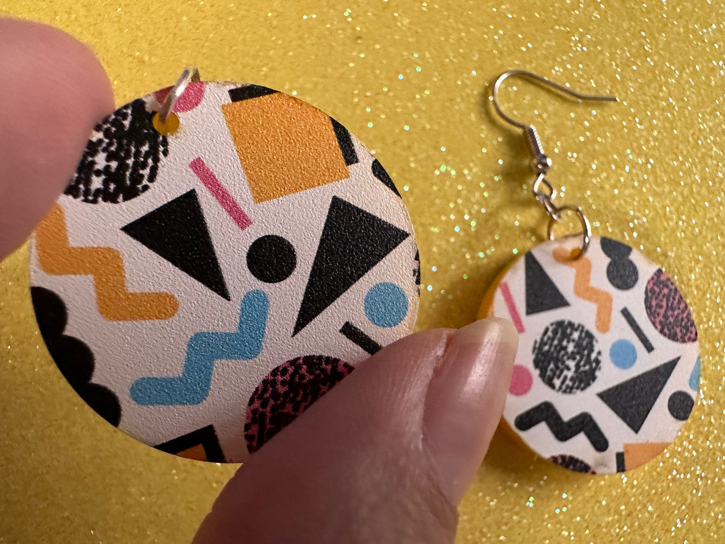 Retro Pettern Earrings: Laser Cut Acrylic Earrings, Colorful, Fun, Old School, Shapes, Colors, Patterns, Unique, Best Gifts for Her/Him/Them