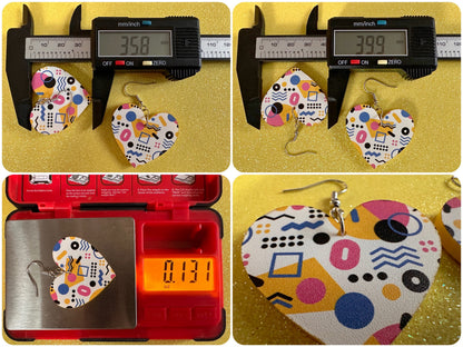 Retro Pettern Earrings: Laser Cut Acrylic Earrings, Colorful, Fun, Old School, Shapes, Colors, Patterns, Unique, Best Gifts for Her/Him/Them