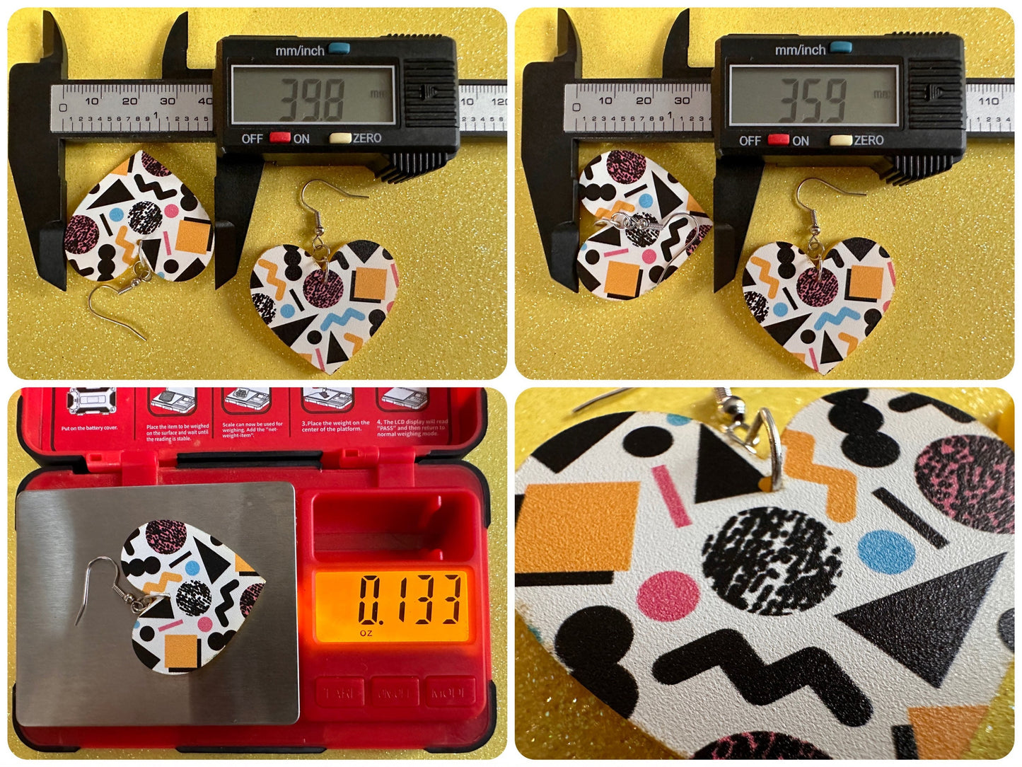 Retro Pettern Earrings: Laser Cut Acrylic Earrings, Colorful, Fun, Old School, Shapes, Colors, Patterns, Unique, Best Gifts for Her/Him/Them