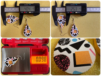 Retro Pettern Earrings: Laser Cut Acrylic Earrings, Colorful, Fun, Old School, Shapes, Colors, Patterns, Unique, Best Gifts for Her/Him/Them