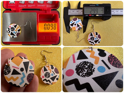 Retro Pettern Earrings: Laser Cut Acrylic Earrings, Colorful, Fun, Old School, Shapes, Colors, Patterns, Unique, Best Gifts for Her/Him/Them