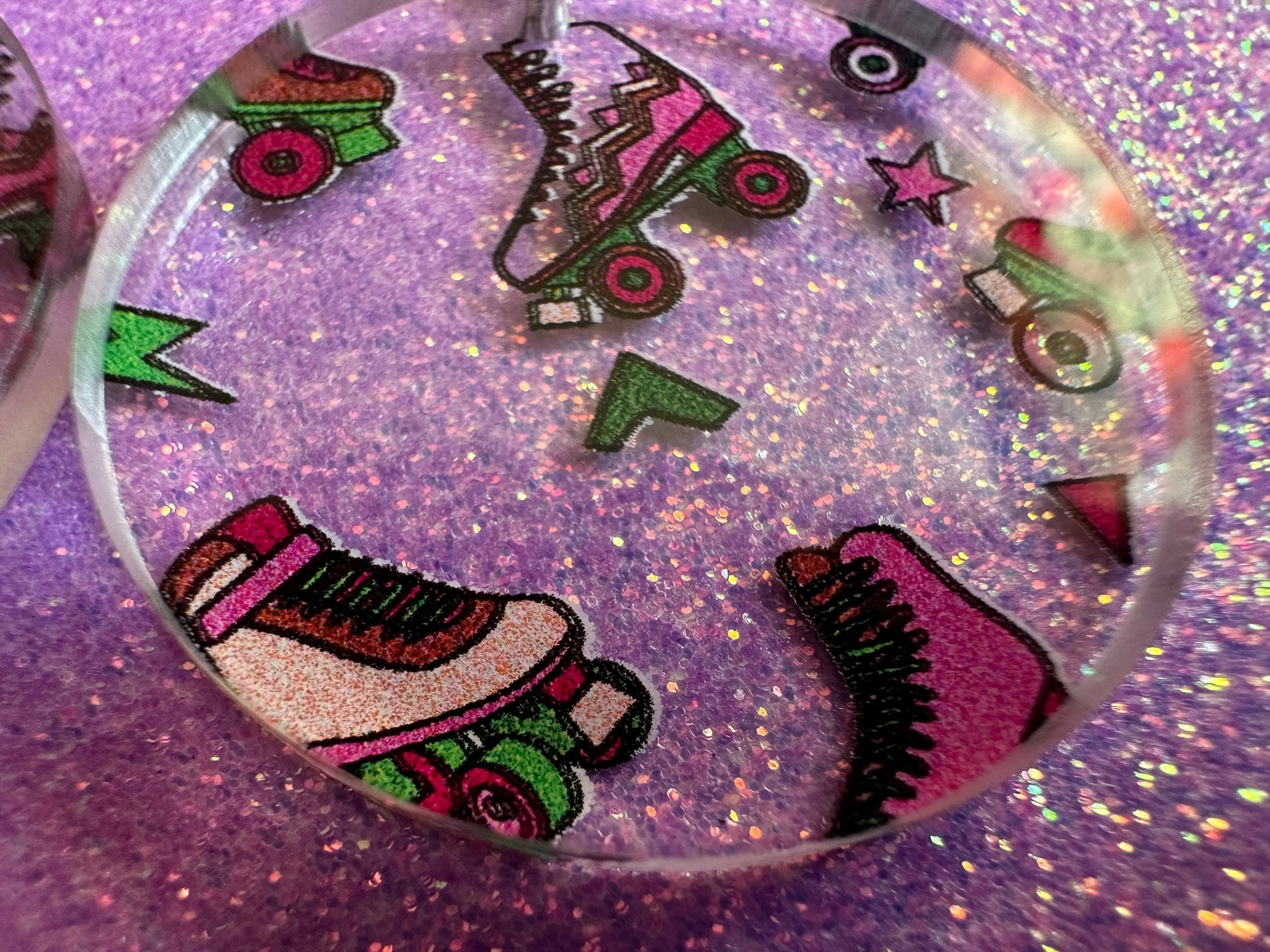 Roller Skating Earrings: Laser Cut Acrylic Rollerblades, Sports, Skate, Retro Hobby, Novelty Earrings, Costume, Best Gifts for Her/Him/Them