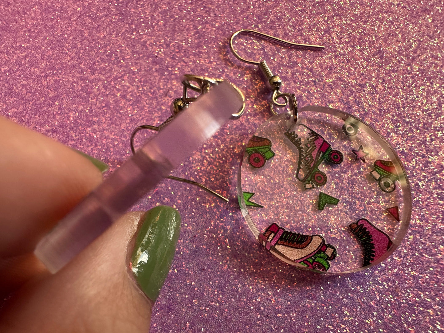 Roller Skating Earrings: Laser Cut Acrylic Rollerblades, Sports, Skate, Retro Hobby, Novelty Earrings, Costume, Best Gifts for Her/Him/Them