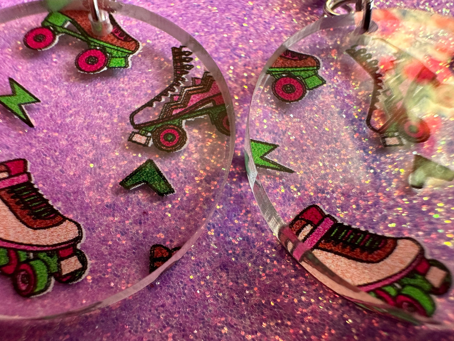 Roller Skating Earrings: Laser Cut Acrylic Rollerblades, Sports, Skate, Retro Hobby, Novelty Earrings, Costume, Best Gifts for Her/Him/Them
