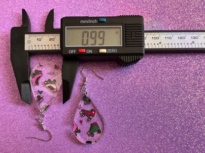 Roller Skating Earrings: Laser Cut Acrylic Rollerblades, Sports, Skate, Retro Hobby, Novelty Earrings, Costume, Best Gifts for Her/Him/Them