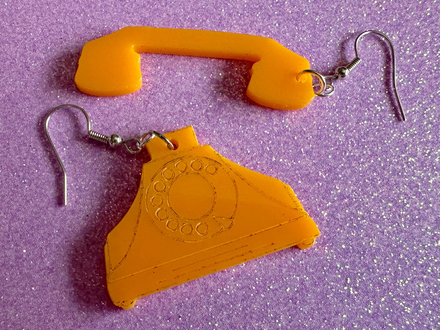 Rotary Phone Earrings: Laser Cut Acrylic Phones, Retro, Old Fashioned, Antique, Call, Old School, Call Me, 1920s, Gifts for Her/Him/Them
