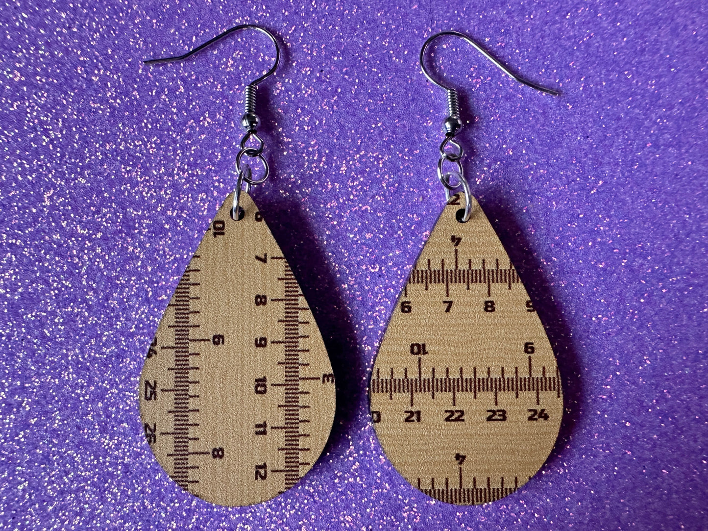 Ruler Earrings: Laser Cut Acrylic Rulers, Back to School, Teachers, Students, Inches, Math, Education, Metric, Best Gifts for Her/Him/Them
