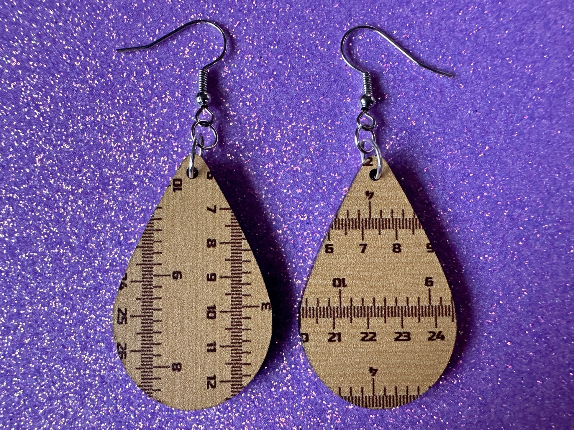 Ruler Earrings: Laser Cut Acrylic Rulers, Back to School, Teachers, Students, Inches, Math, Education, Metric, Best Gifts for Her/Him/Them