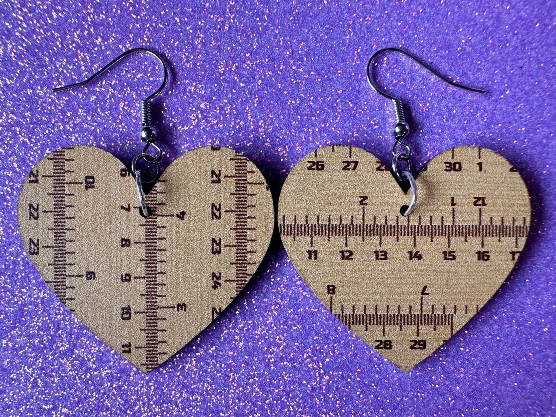 Ruler Earrings: Laser Cut Acrylic Rulers, Back to School, Teachers, Students, Inches, Math, Education, Metric, Best Gifts for Her/Him/Them