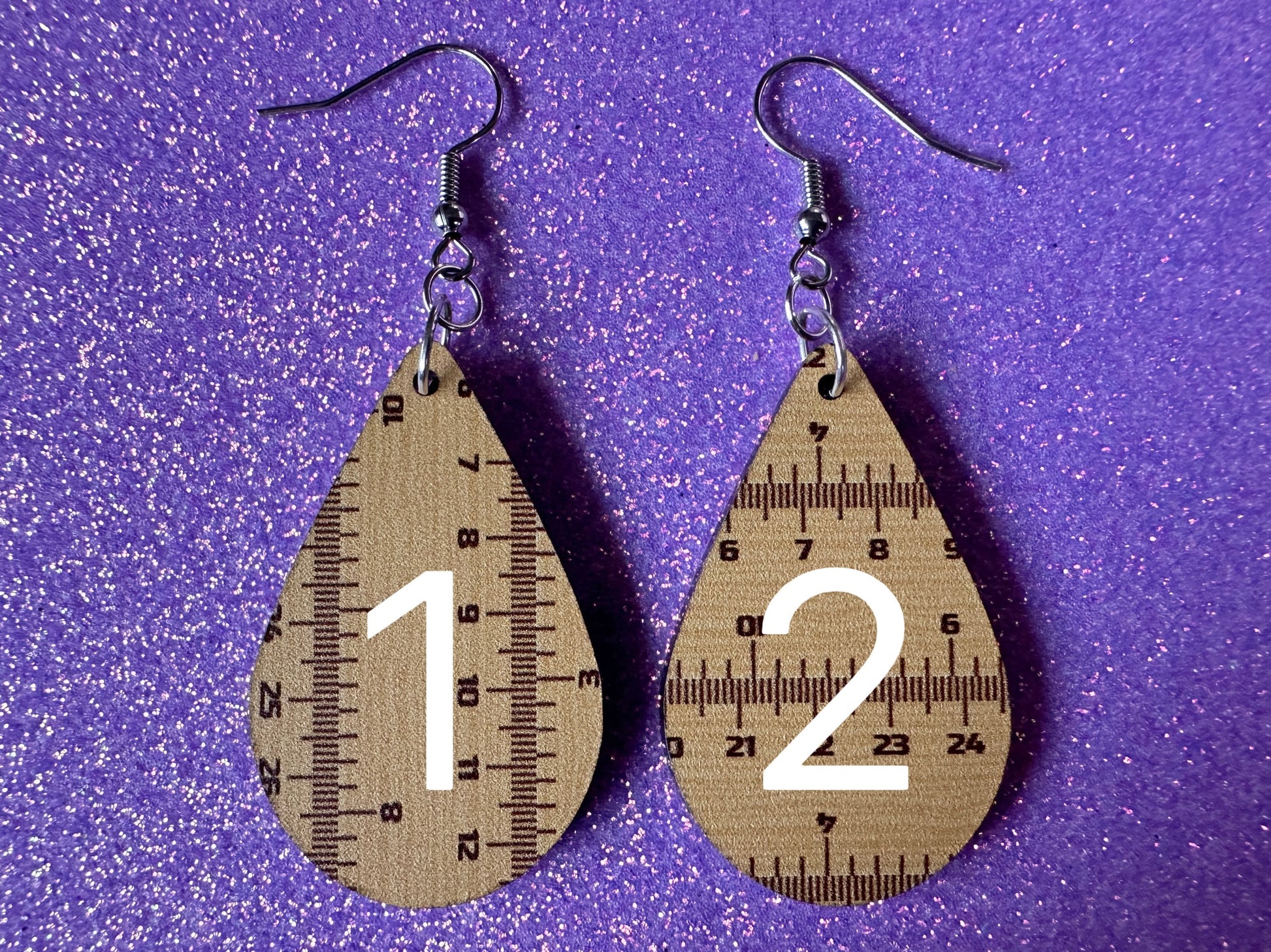 Ruler Earrings: Laser Cut Acrylic Rulers, Back to School, Teachers, Students, Inches, Math, Education, Metric, Best Gifts for Her/Him/Them