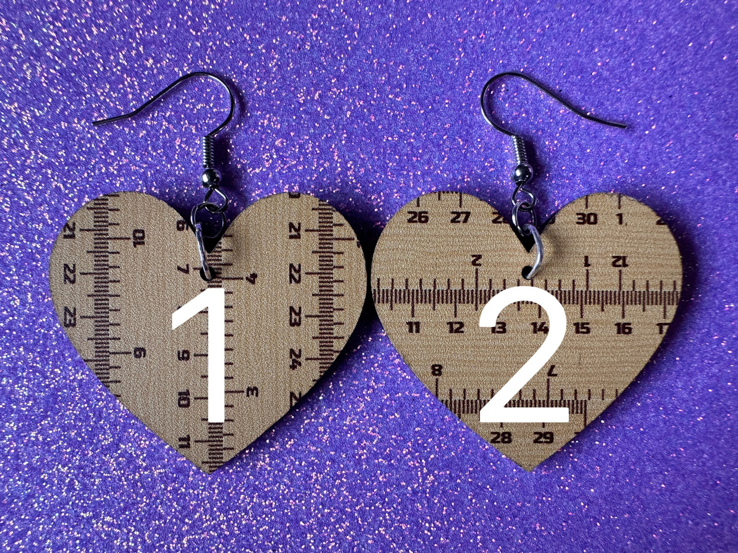 Ruler Earrings: Laser Cut Acrylic Rulers, Back to School, Teachers, Students, Inches, Math, Education, Metric, Best Gifts for Her/Him/Them
