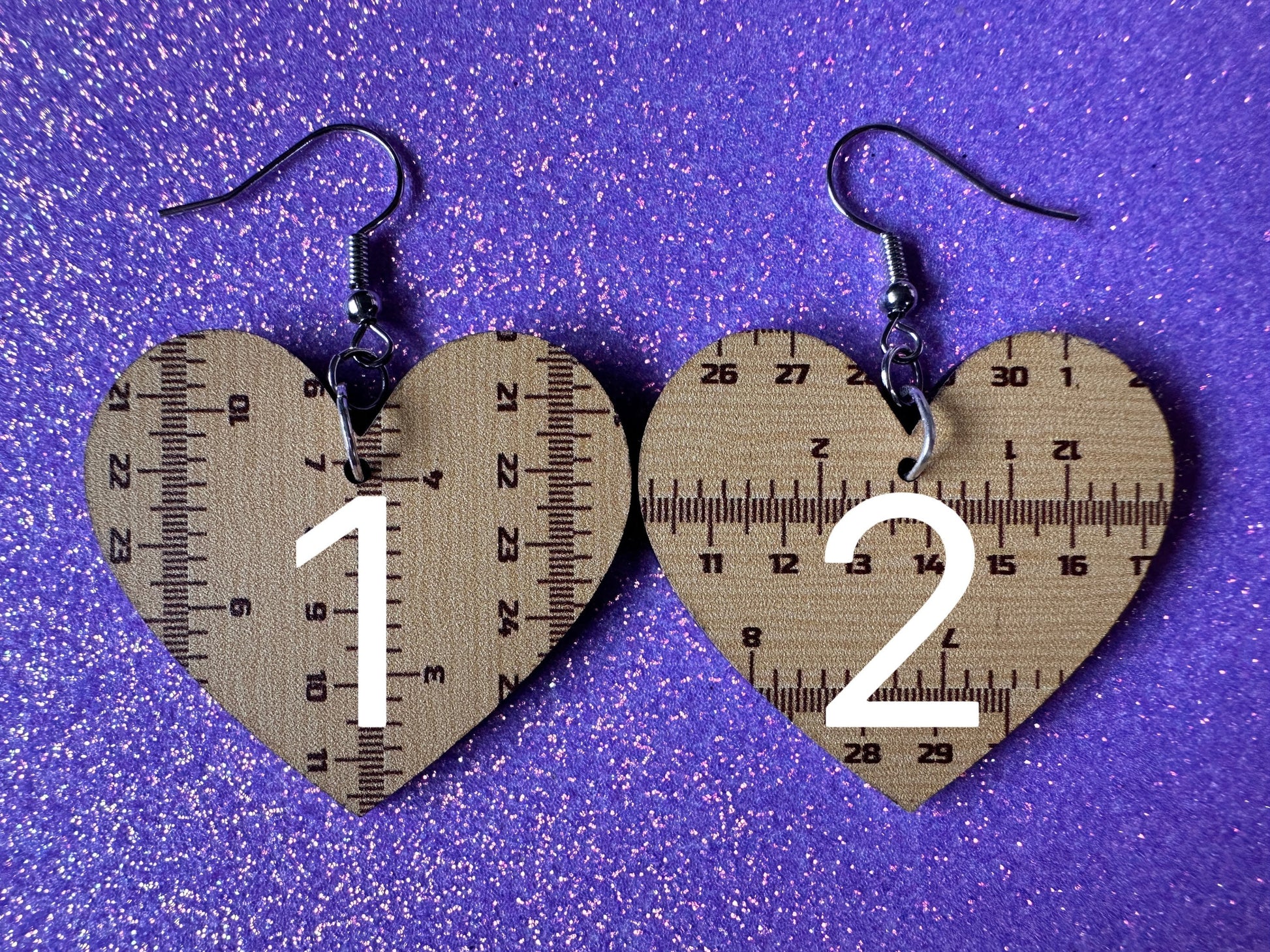 Ruler Earrings: Laser Cut Acrylic Rulers, Back to School, Teachers, Students, Inches, Math, Education, Metric, Best Gifts for Her/Him/Them