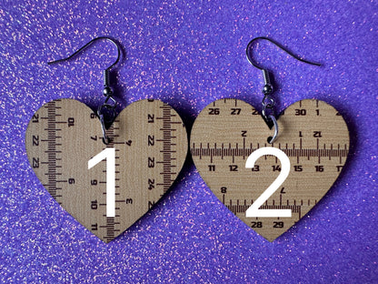 Ruler Earrings: Laser Cut Acrylic Rulers, Back to School, Teachers, Students, Inches, Math, Education, Metric, Best Gifts for Her/Him/Them