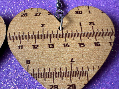 Ruler Earrings: Laser Cut Acrylic Rulers, Back to School, Teachers, Students, Inches, Math, Education, Metric, Best Gifts for Her/Him/Them