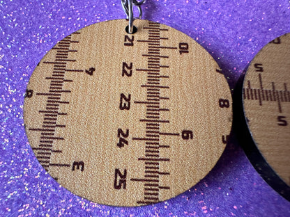 Ruler Earrings: Laser Cut Acrylic Rulers, Back to School, Teachers, Students, Inches, Math, Education, Metric, Best Gifts for Her/Him/Them